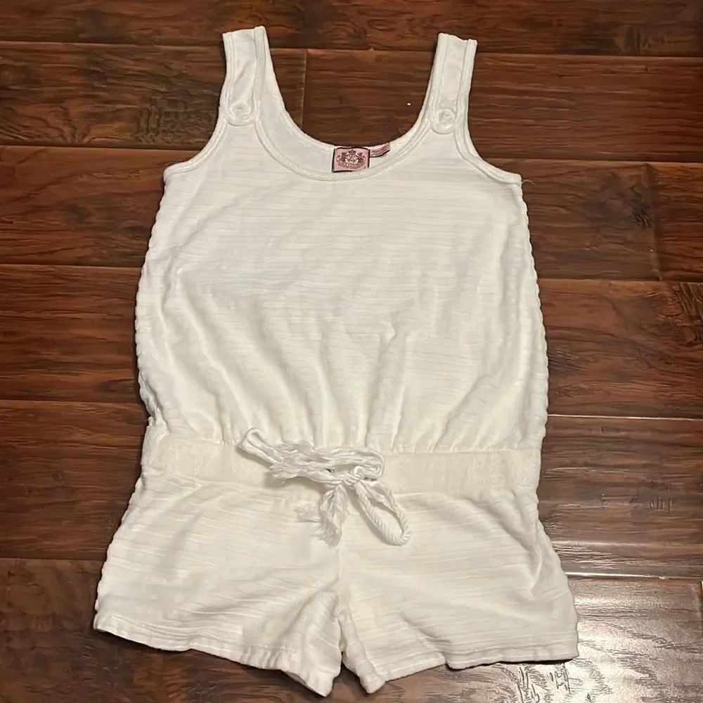 Y2K Juicy Couture White Terry Cloth Textured Romper